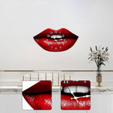Maxbell Red Lips Shaped Wall Clock Novelty Hanging Clock for Bedroom Restaurant Gift