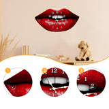 Maxbell Red Lips Shaped Wall Clock Novelty Hanging Clock for Bedroom Restaurant Gift