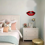 Maxbell Red Lips Shaped Wall Clock Novelty Hanging Clock for Bedroom Restaurant Gift
