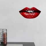 Maxbell Red Lips Shaped Wall Clock Novelty Hanging Clock for Bedroom Restaurant Gift
