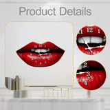 Maxbell Red Lips Shaped Wall Clock Novelty Hanging Clock for Bedroom Restaurant Gift