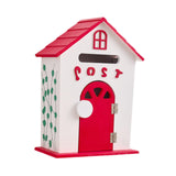 Maxbell Locking Mailbox Wood Wall Mount Mailbox for Kindergarten Student Office Home Red