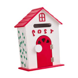 Maxbell Locking Mailbox Wood Wall Mount Mailbox for Kindergarten Student Office Home Red