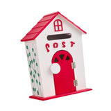 Maxbell Locking Mailbox Wood Wall Mount Mailbox for Kindergarten Student Office Home Red