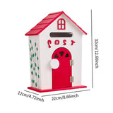 Maxbell Locking Mailbox Wood Wall Mount Mailbox for Kindergarten Student Office Home Red