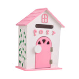 Maxbell Locking Mailbox Wood Wall Mount Mailbox for Kindergarten Student Office Home Pink