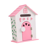 Maxbell Locking Mailbox Wood Wall Mount Mailbox for Kindergarten Student Office Home Pink