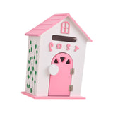 Maxbell Locking Mailbox Wood Wall Mount Mailbox for Kindergarten Student Office Home Pink