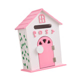 Maxbell Locking Mailbox Wood Wall Mount Mailbox for Kindergarten Student Office Home Pink