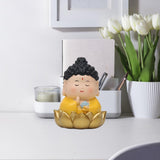 Maxbell Miniature Buddhist Statue Fengshui Decoration for Office Living Room Bedroom Buddha on Gold Base
