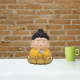 Maxbell Miniature Buddhist Statue Fengshui Decoration for Office Living Room Bedroom Buddha on Gold Base