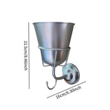 Maxbell Wall Mounted Vessel Rack Handmade Home Decoration for Outdoor Flowers Summer Silver