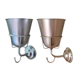 Maxbell Wall Mounted Vessel Rack Handmade Home Decoration for Outdoor Flowers Summer Silver