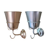 Maxbell Wall Mounted Vessel Rack Handmade Home Decoration for Outdoor Flowers Summer Silver