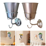 Maxbell Wall Mounted Vessel Rack Handmade Home Decoration for Outdoor Flowers Summer Silver