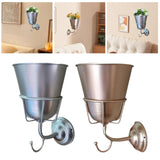 Maxbell Wall Mounted Vessel Rack Handmade Home Decoration for Outdoor Flowers Summer Silver