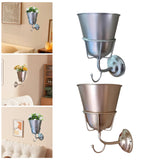 Maxbell Wall Mounted Vessel Rack Handmade Home Decoration for Outdoor Flowers Summer Silver