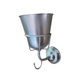 Maxbell Wall Mounted Vessel Rack Handmade Home Decoration for Outdoor Flowers Summer Silver