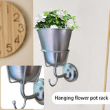 Maxbell Wall Mounted Vessel Rack Handmade Home Decoration for Outdoor Flowers Summer Silver