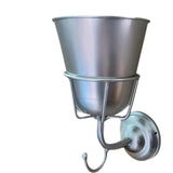 Maxbell Wall Mounted Vessel Rack Handmade Home Decoration for Outdoor Flowers Summer Silver