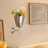 Maxbell Wall Mounted Vessel Rack Handmade Home Decoration for Outdoor Flowers Summer Gold