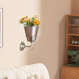 Maxbell Wall Mounted Vessel Rack Handmade Home Decoration for Outdoor Flowers Summer Gold