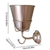 Maxbell Wall Mounted Vessel Rack Handmade Home Decoration for Outdoor Flowers Summer Gold