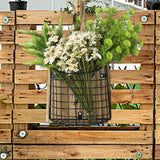 Maxbell Wall Hanging Basket Hanging Organizer for Patio Housewarming Gift Restaurant Square Black