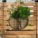 Maxbell Wall Hanging Basket Hanging Organizer for Patio Housewarming Gift Restaurant Round Black