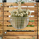 Maxbell Wall Hanging Basket Hanging Organizer for Patio Housewarming Gift Restaurant Round White