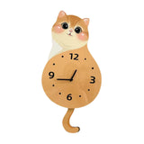 Maxbell Cat Wall Clock Non Ticking Unique Decoration for Study Room Home Dining Room Wagging Tail 50x26cm