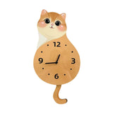 Maxbell Cat Wall Clock Non Ticking Unique Decoration for Study Room Home Dining Room Wagging Tail 50x26cm