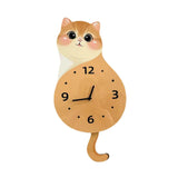 Maxbell Cat Wall Clock Non Ticking Unique Decoration for Study Room Home Dining Room Wagging Tail 50x26cm