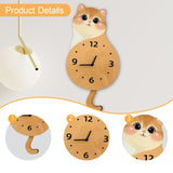 Maxbell Cat Wall Clock Non Ticking Unique Decoration for Study Room Home Dining Room Wagging Tail 50x26cm