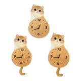 Maxbell Cat Wall Clock Non Ticking Unique Decoration for Study Room Home Dining Room Wagging Tail 50x26cm