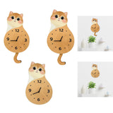 Maxbell Cat Wall Clock Non Ticking Unique Decoration for Study Room Home Dining Room Wagging Tail 50x26cm