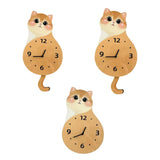Maxbell Cat Wall Clock Non Ticking Unique Decoration for Study Room Home Dining Room Wagging Tail 50x26cm