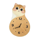 Maxbell Cat Wall Clock Non Ticking Unique Decoration for Study Room Home Dining Room No Tail 40cmx26cm