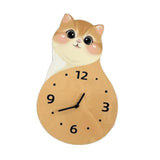 Maxbell Cat Wall Clock Non Ticking Unique Decoration for Study Room Home Dining Room No Tail 40cmx26cm