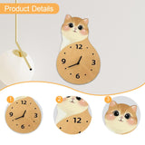 Maxbell Cat Wall Clock Non Ticking Unique Decoration for Study Room Home Dining Room No Tail 40cmx26cm