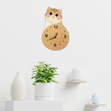 Maxbell Cat Wall Clock Non Ticking Unique Decoration for Study Room Home Dining Room No Tail 40cmx26cm