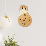 Maxbell Cat Wall Clock Non Ticking Unique Decoration for Study Room Home Dining Room No Tail 40cmx26cm