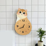 Maxbell Cat Wall Clock Non Ticking Unique Decoration for Study Room Home Dining Room No Tail 40cmx26cm