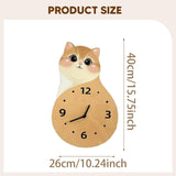 Maxbell Cat Wall Clock Non Ticking Unique Decoration for Study Room Home Dining Room No Tail 40cmx26cm