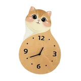 Maxbell Cat Wall Clock Non Ticking Unique Decoration for Study Room Home Dining Room No Tail 30cmx19cm