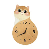 Maxbell Cat Wall Clock Non Ticking Unique Decoration for Study Room Home Dining Room No Tail 30cmx19cm