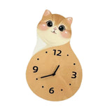 Maxbell Cat Wall Clock Non Ticking Unique Decoration for Study Room Home Dining Room No Tail 30cmx19cm