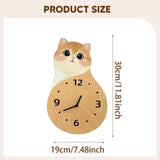 Maxbell Cat Wall Clock Non Ticking Unique Decoration for Study Room Home Dining Room No Tail 30cmx19cm
