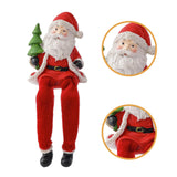 Maxbell Resin Sitting Santa Figurine Collectible Ornament for Desktop Bedroom Indoor Left holding tree
