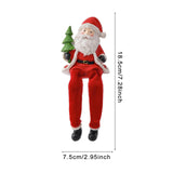 Maxbell Resin Sitting Santa Figurine Collectible Ornament for Desktop Bedroom Indoor Left holding tree